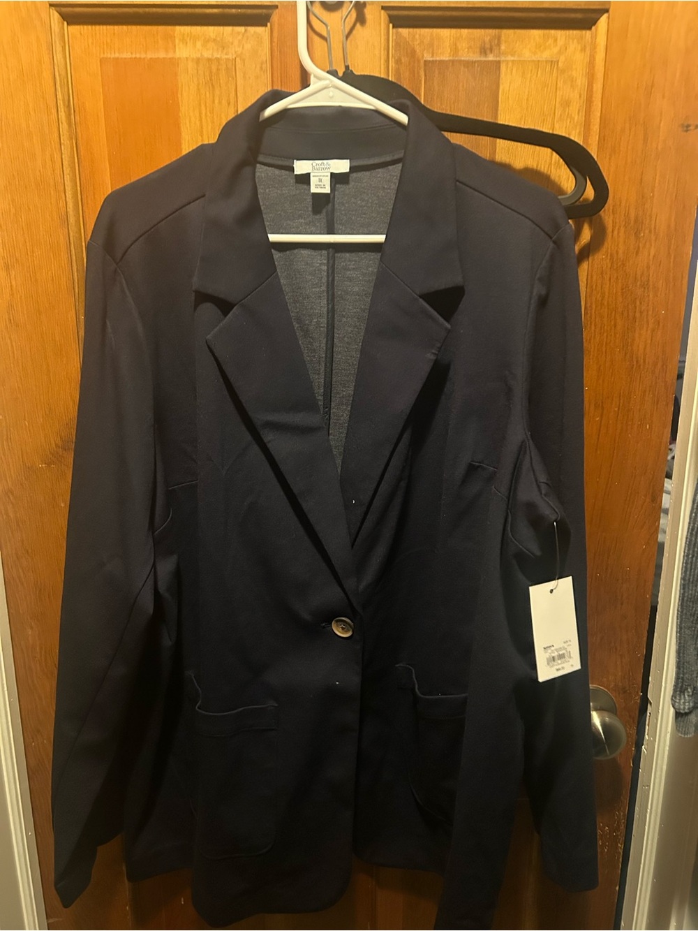 croft & barrow Navy Single-Button Women's Blazer